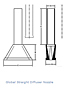 Global straight diffuser nozzle drawing